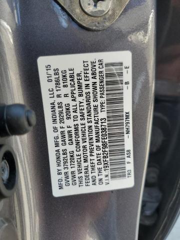 2015 HONDA CIVIC EXL 19XFB2F98FE038713