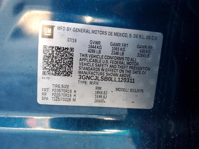 2020 CHEVROLET TRAX 1LT 3GNCJLSB0LL120311