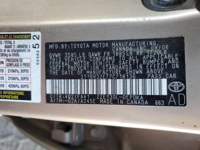 2007 TOYOTA COROLLA CE #3281620385