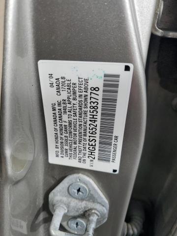 2004 HONDA CIVIC LX #3309304616