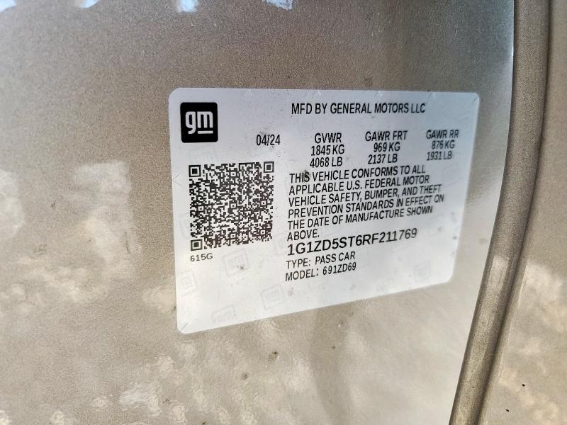 2024 CHEVROLET MALIBU LT - 1G1ZD5ST6RF211769