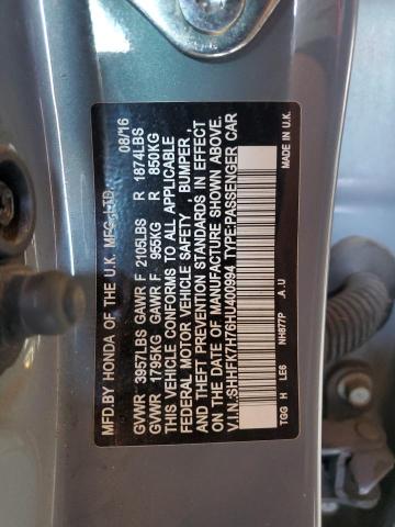 2017 HONDA CIVIC EXL - SHHFK7H76HU400994