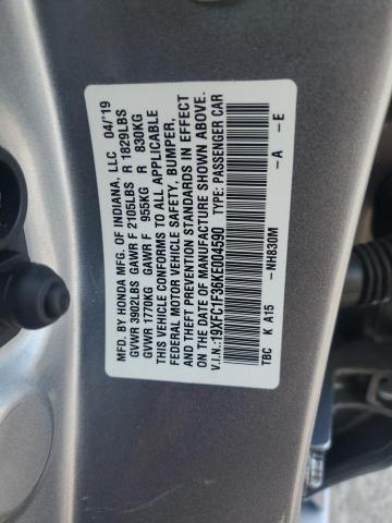 2019 HONDA CIVIC EX 19XFC1F36KE004590