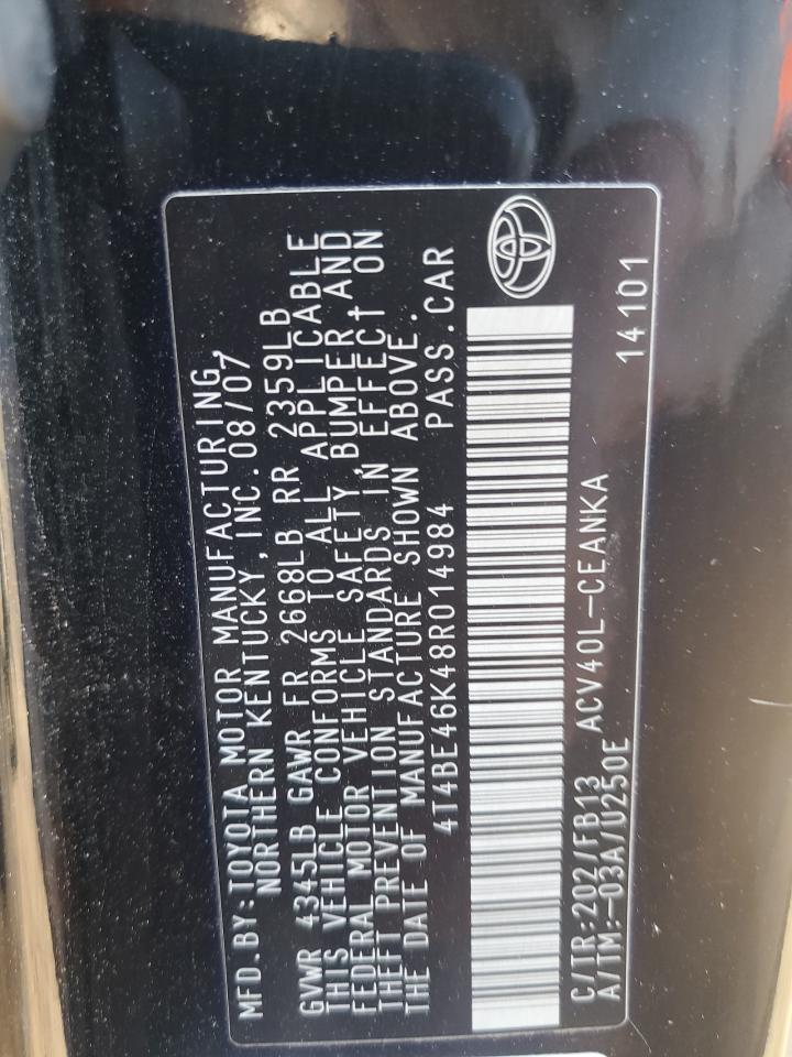 Lot #3305823274 2008 TOYOTA CAMRY CE