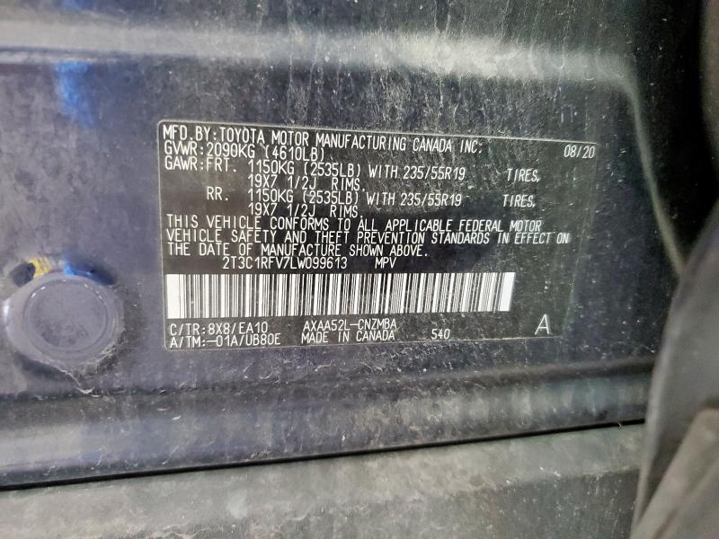 2020 TOYOTA RAV4 XLE PREMIUM 2T3C1RFV7LW099613