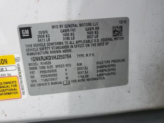2017 CHEVROLET TRAVERSE PREMIER 1GNKRJKD1HJ250784