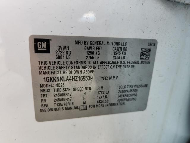 2017 GMC ACADIA SLE 1GKKNKLA4HZ169539