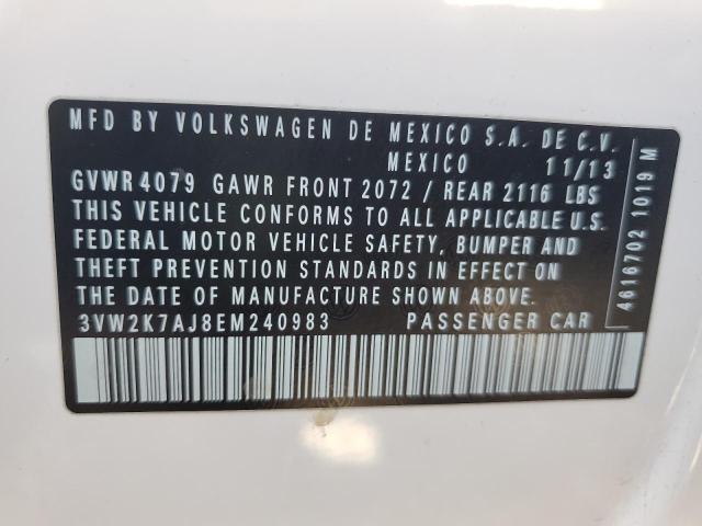 2014 VOLKSWAGEN JETTA BASE - 3VW2K7AJ8EM240983