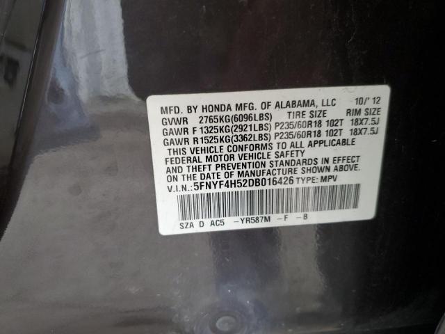 2013 HONDA PILOT EXL #3260511279