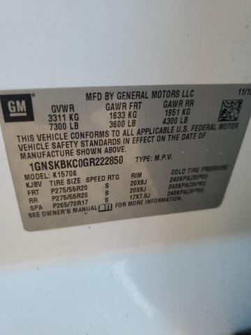 2016 CHEVROLET TAHOE K150 1GNSKBKC0GR222850