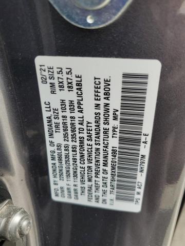 2021 HONDA CR-V EXL - 7FART6H8XME014981