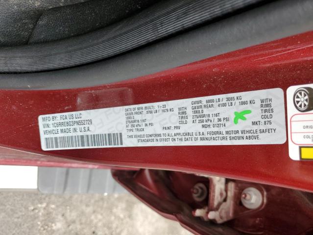 2023 RAM 1500 BIG H 1C6RREBG3PN552729