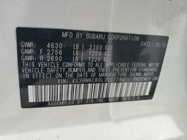 2020 SUBARU LEGACY PRE 4S3BWAC60L3007790