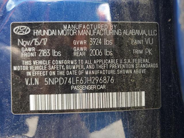 2018 HYUNDAI ELANTRA SE - 5NPD74LF6JH296876