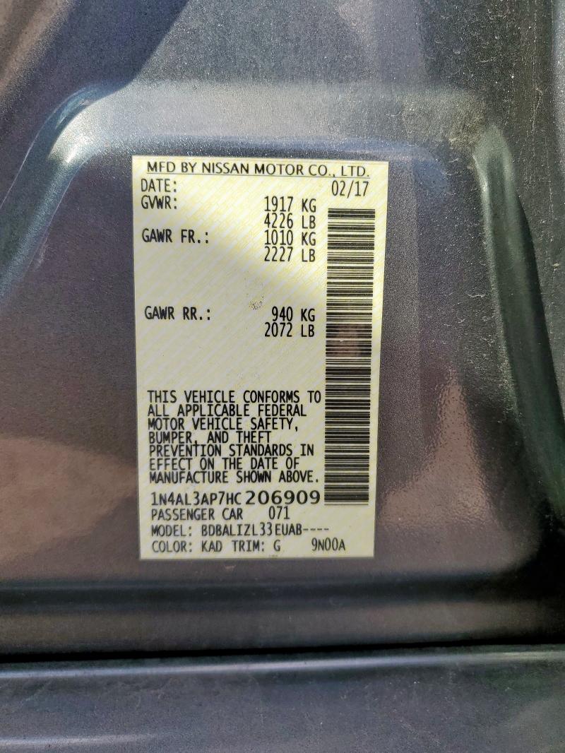 2017 NISSAN ALTIMA 2.5 #3319019252