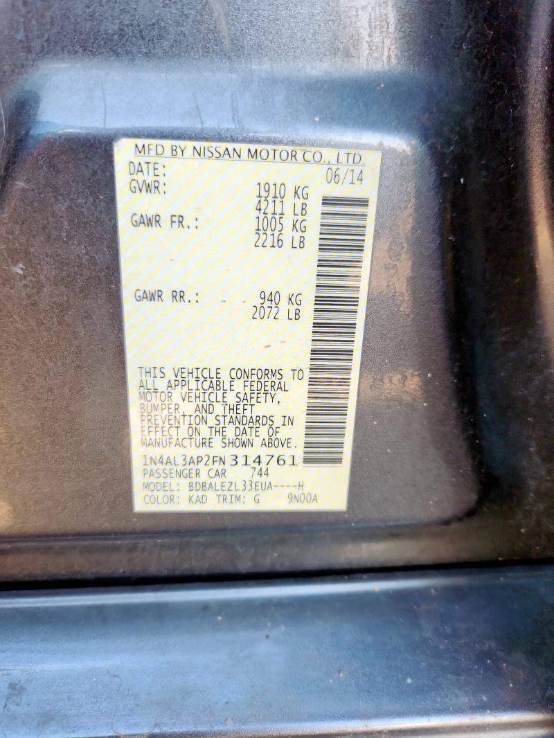 2015 NISSAN ALTIMA 2.5 #3294398495