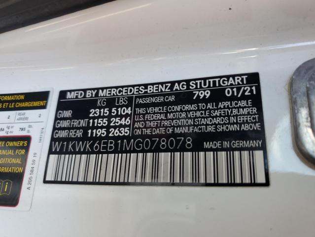2021 MERCEDES-BENZ C 43 AMG W1KWK6EB1MG078078