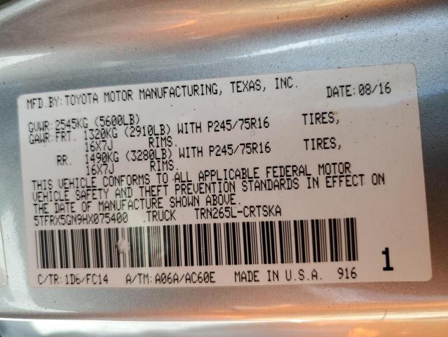 2017 TOYOTA TACOMA ACC 5TFRX5GN9HX075400