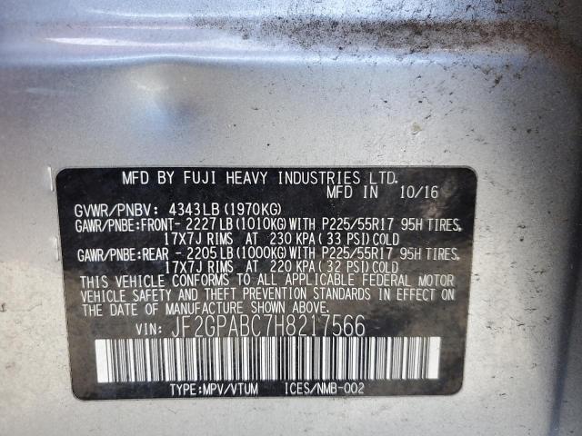 2017 SUBARU CROSSTREK JF2GPABC7H8217566