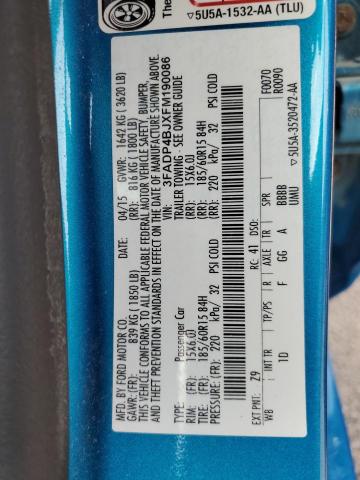 2015 FORD FIESTA SE #3262381491