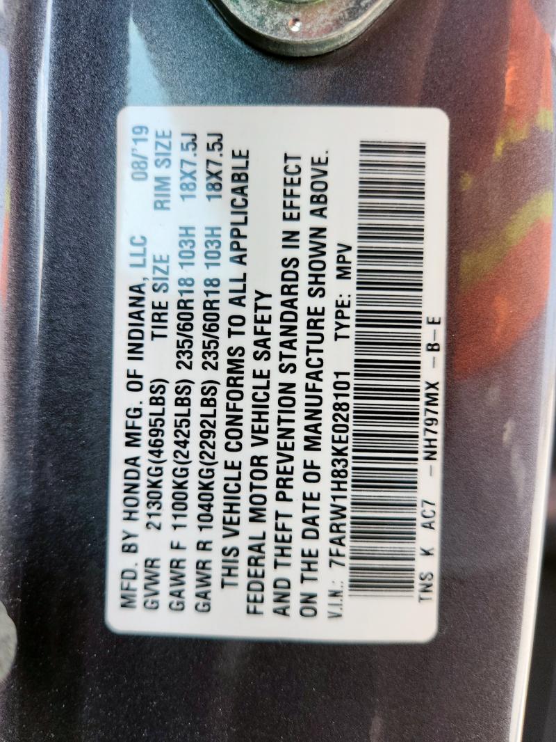 2019 HONDA CR-V EXL #3292689595