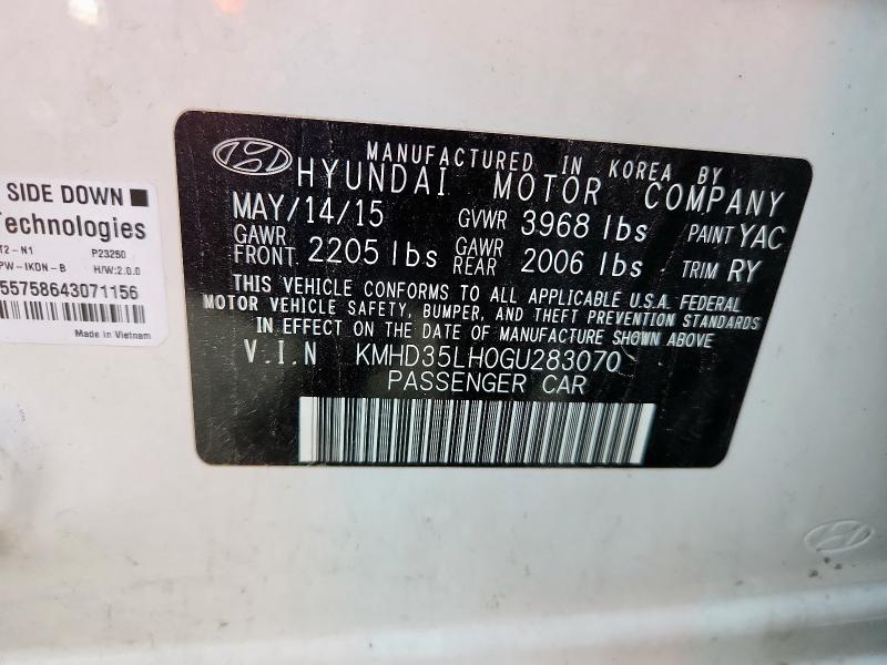 2016 HYUNDAI ELANTRA GT KMHD35LH0GU283070