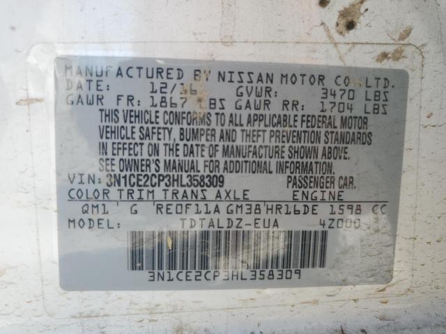 2017 NISSAN VERSA NOTE S #3302787929