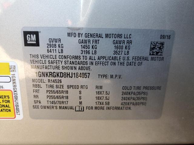 2017 CHEVROLET TRAVERSE L #3292507691