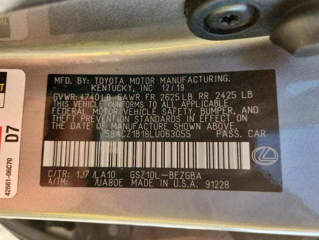 2020 LEXUS ES 350 BAS 58ACZ1B18LU063055