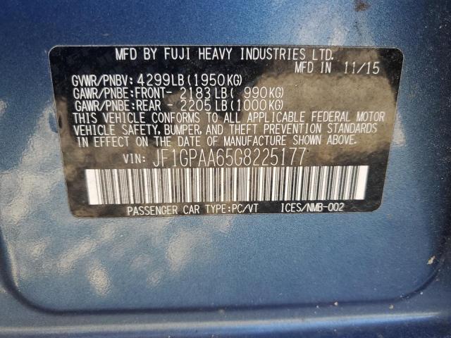 2016 SUBARU IMPREZA JF1GPAA65G8225177
