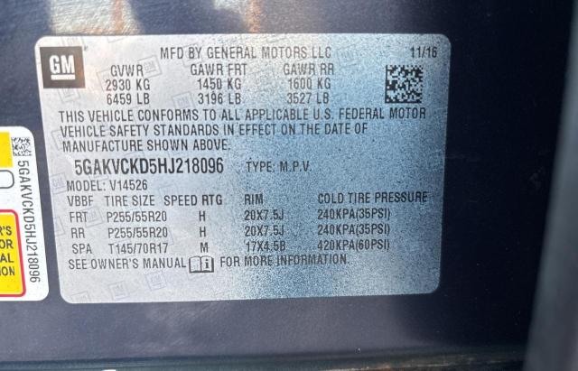 2017 BUICK ENCLAVE 5GAKVCKD5HJ218096