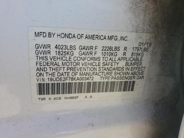 2019 ACURA ILX PREMIU 19UDE2F78KA003472