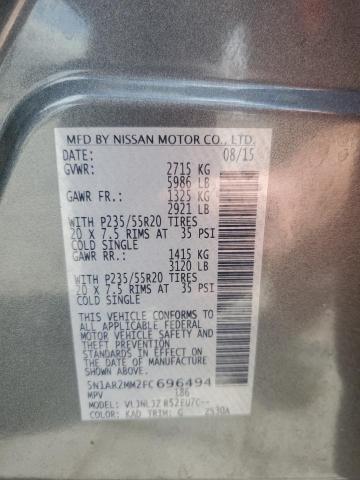 2015 NISSAN PATHFINDER S 5N1AR2MM2FC696494