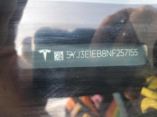 2022 TESLA MODEL 3 5YJ3E1EB8NF257155