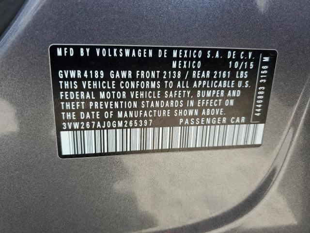 2016 VOLKSWAGEN JETTA S 3VW267AJ0GM265397