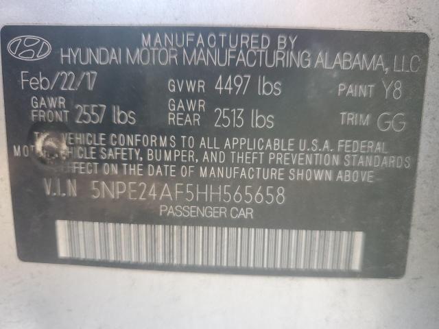 2017 HYUNDAI SONATA SE 5NPE24AF5HH565658