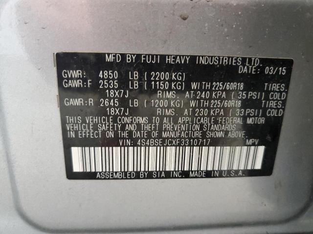 2015 SUBARU OUTBACK 3.6R LIMITED 4S4BSEJCXF3310717