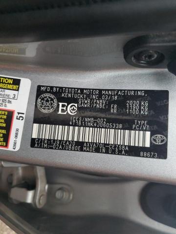 2018 TOYOTA CAMRY L 4T1B11HK4JU605338