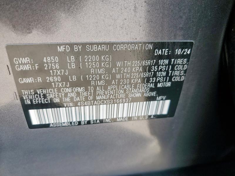 2025 SUBARU OUTBACK PR 4S4BTADCXS3166937