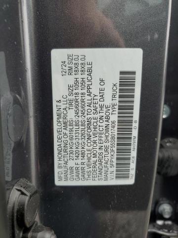 2025 HONDA RIDGELINE 5FPYK3F55SB017406