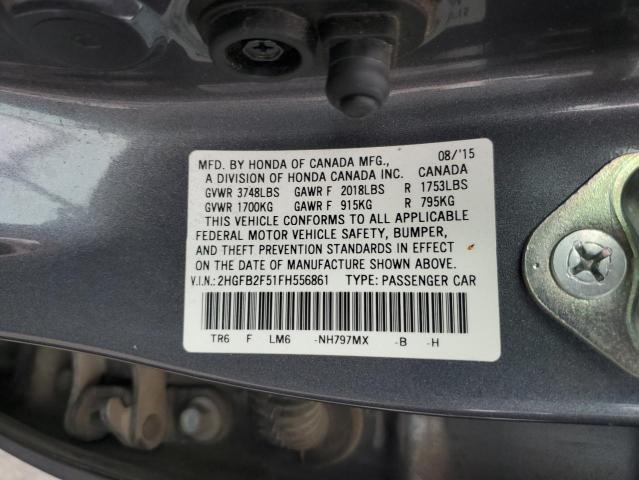 2015 HONDA CIVIC LX - 2HGFB2F51FH556861