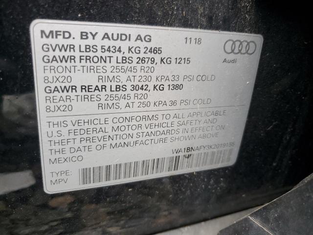 2019 AUDI Q5 PREMIUM PLUS WA1BNAFY3K2019155