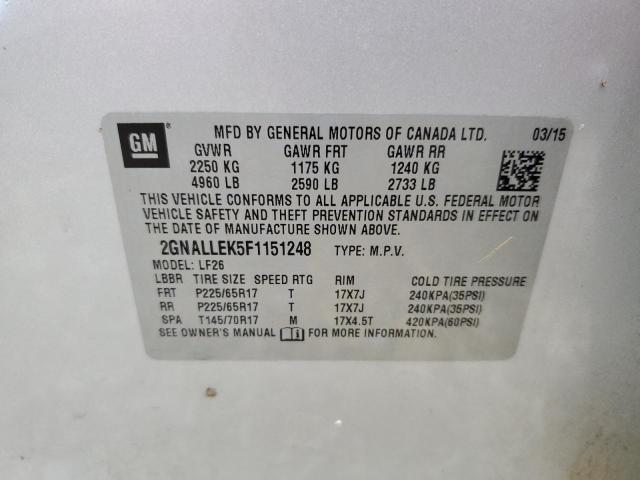 2015 CHEVROLET EQUINOX L 2GNALLEK5F1151248