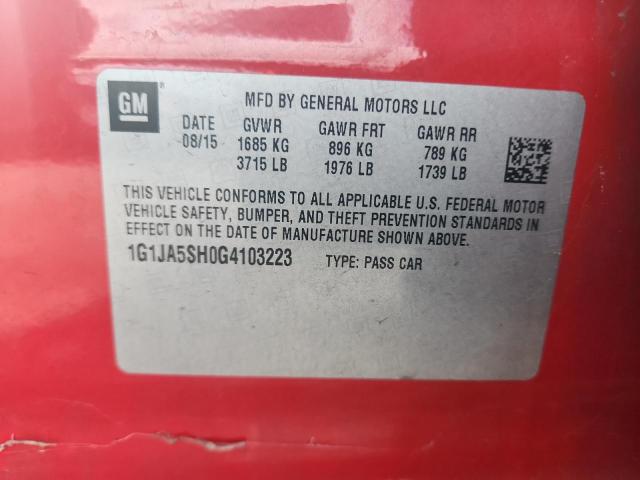 2016 CHEVROLET SONIC LS 1G1JA5SH0G4103223