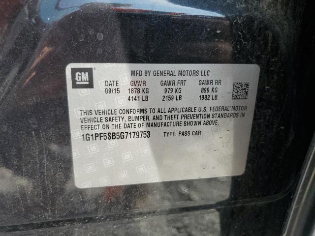 2016 CHEVROLET CRUZE LIMITED LT 1G1PF5SB5G7179753