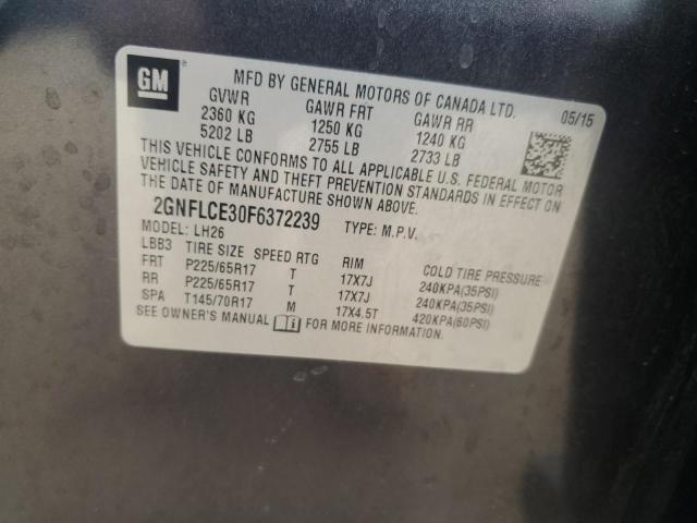 2015 CHEVROLET EQUINOX LT 2GNFLCE30F6372239