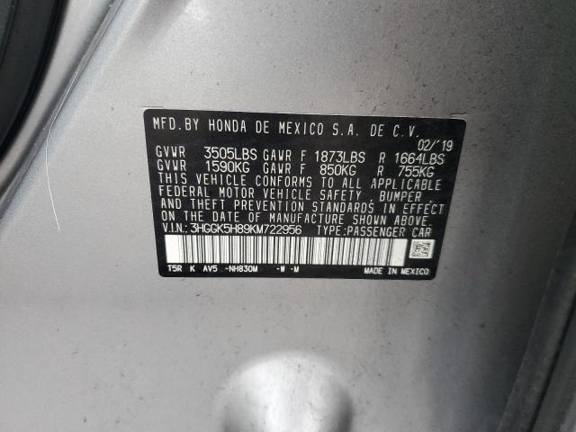 2019 HONDA FIT EX 3HGGK5H89KM722956