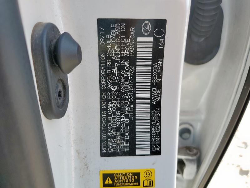 2018 LEXUS ES 300H - JTHBW1GG1J2167732