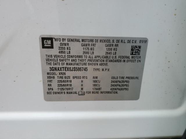 2018 CHEVROLET EQUINOX LT 3GNAXTEX6JS586745