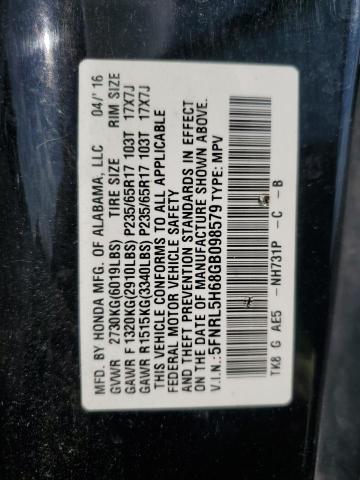 2016 HONDA ODYSSEY EX 5FNRL5H68GB098579